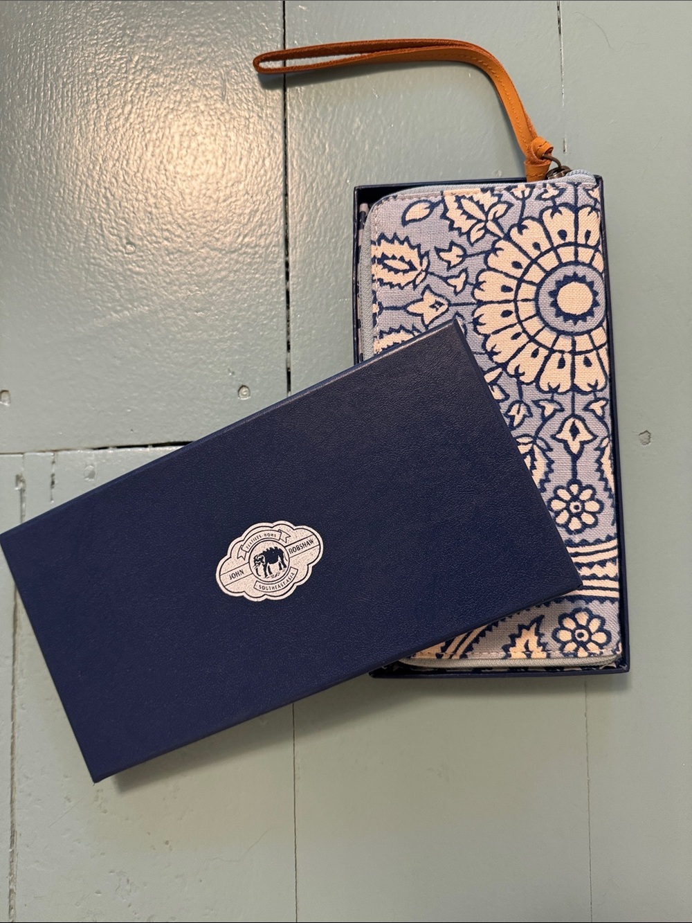 John robshaw blockprint travel wallet NWT